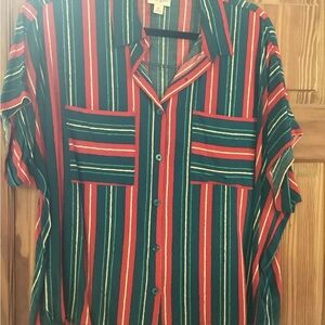 LuLaRoe Striped Amy blouse in red, white and blue